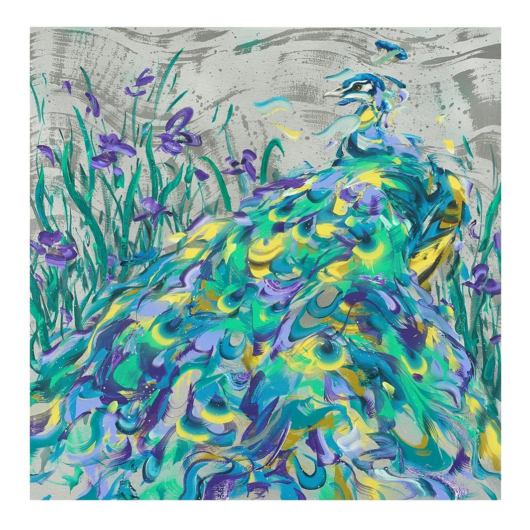 孔雀と花菖蒲 / Peacock and Japanese Iris