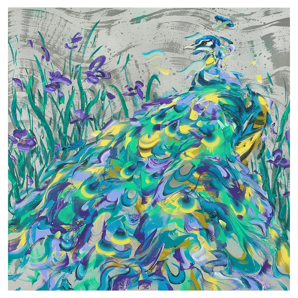 孔雀と花菖蒲 / Peacock and Japanese Iris