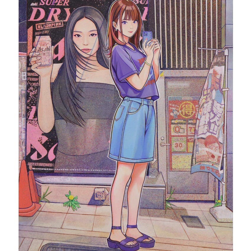 2025年の記憶、渋谷センター街 ブラックピンク JENNIEの看板。「Street Muse」