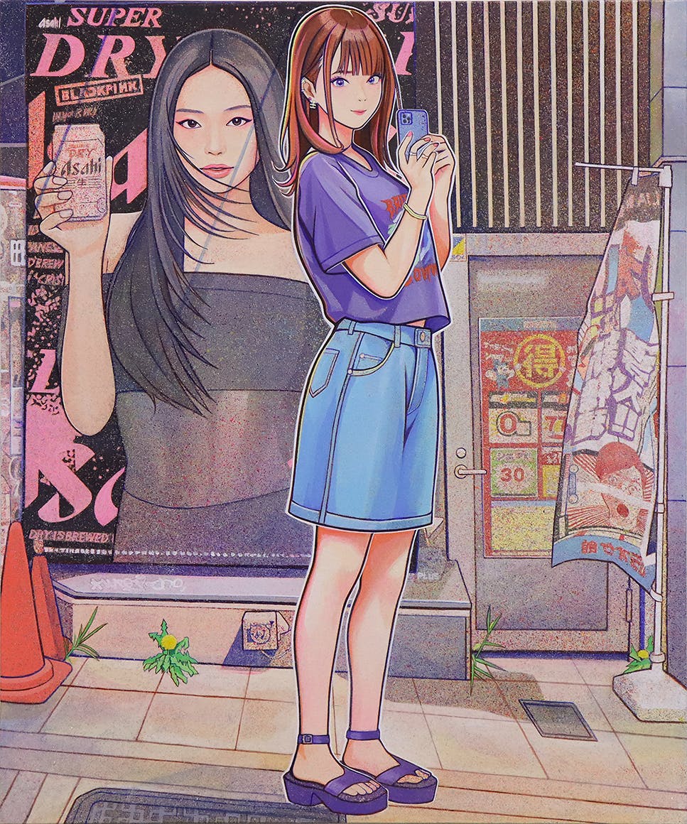 2025年の記憶、渋谷センター街 ブラックピンク JENNIEの看板。「Street Muse」