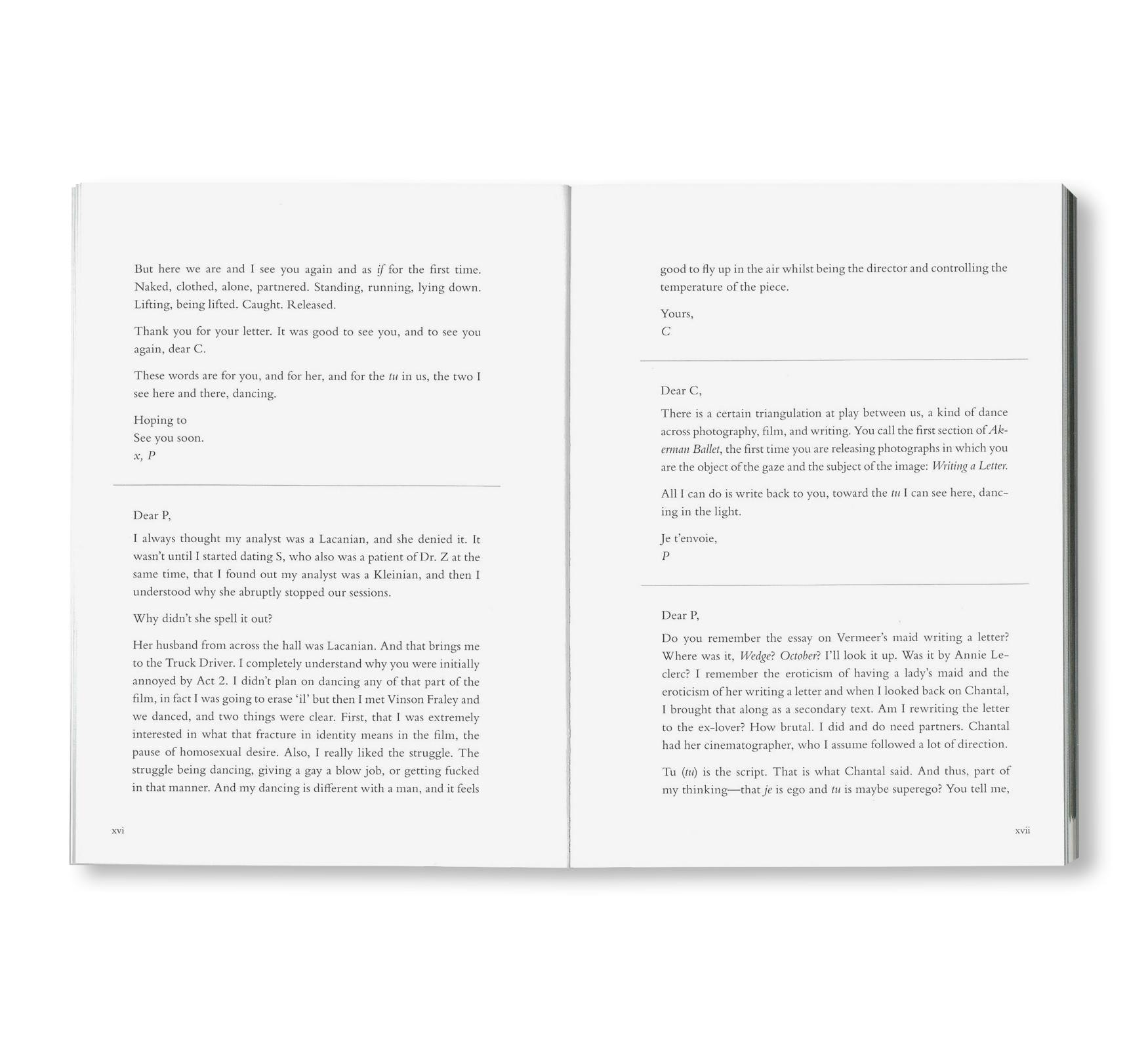 WRITING A LETTER: AKERMAN BALLET, ACT 1