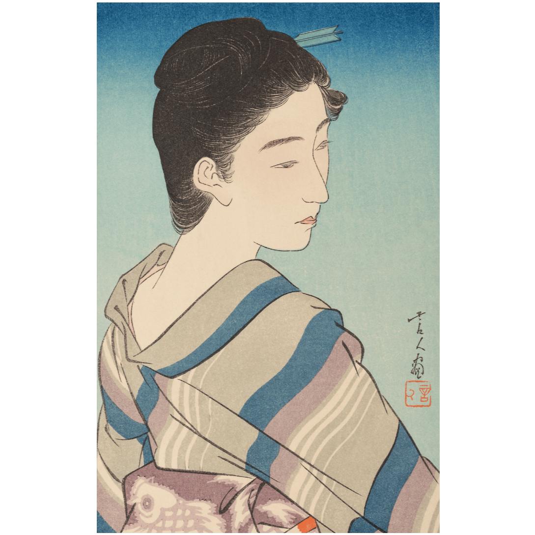 【シートのみ】鳥居言人版画「五月晴」