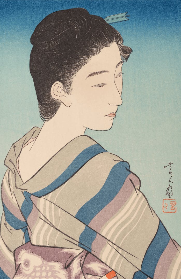 【シートのみ】鳥居言人版画「五月晴」