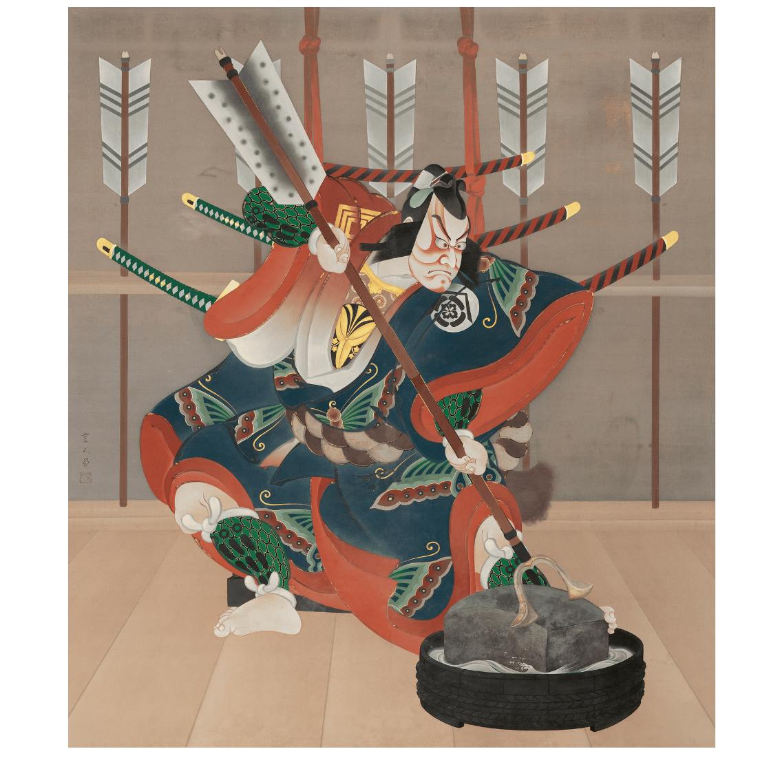 【シートのみ】鳥居言人版画「矢の根」