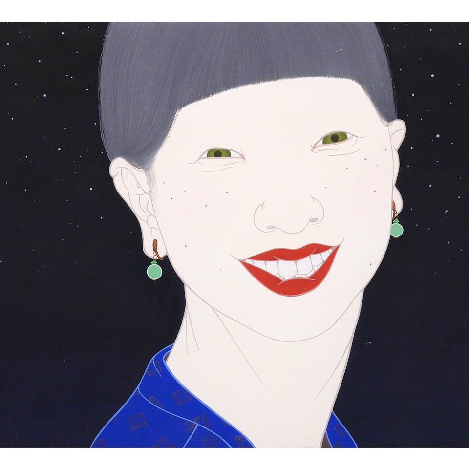 加藤ゆわ ホシの人 アクリル4号 人物画 共シール 作品 女性像 現代アート 銀座SIX個展 アートコレクターズ掲載 日本画 原画 絵画 真作保証