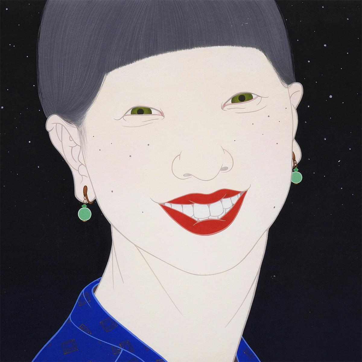 加藤ゆわ ホシの人 アクリル4号 人物画 共シール 作品 女性像 現代アート 銀座SIX個展 アートコレクターズ掲載 日本画 原画 絵画 真作保証