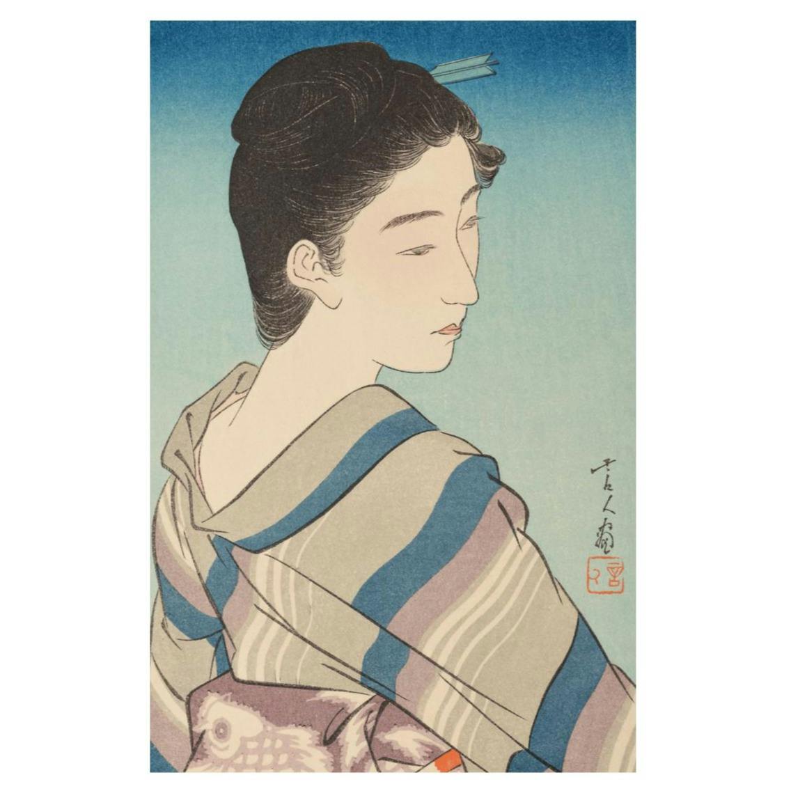 【額装込】鳥居言人版画「五月晴」