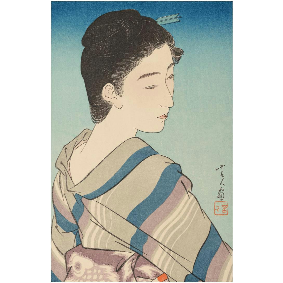 【額装込】鳥居言人版画「五月晴」