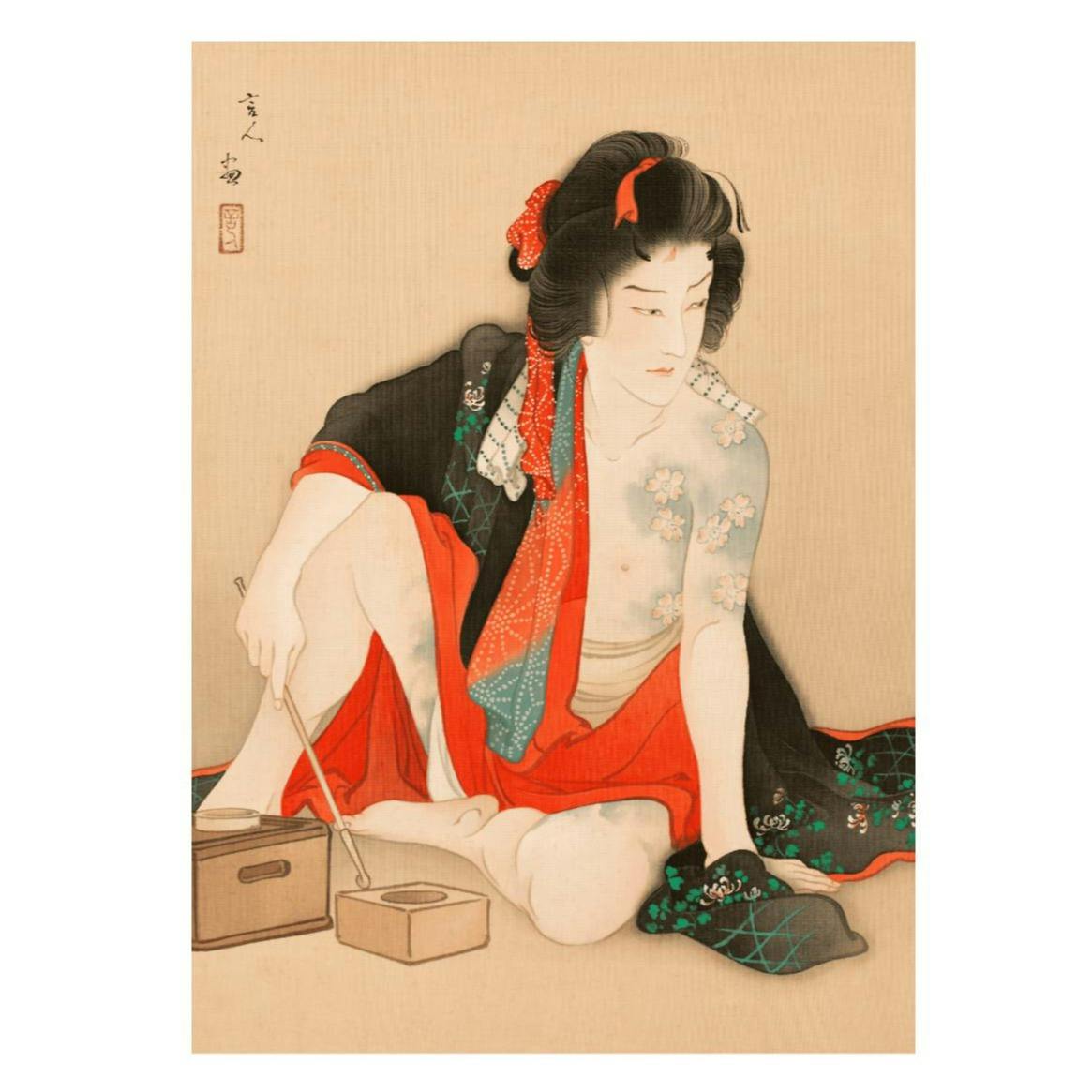 【額装込】鳥居言人版画「弁天小僧菊之助」