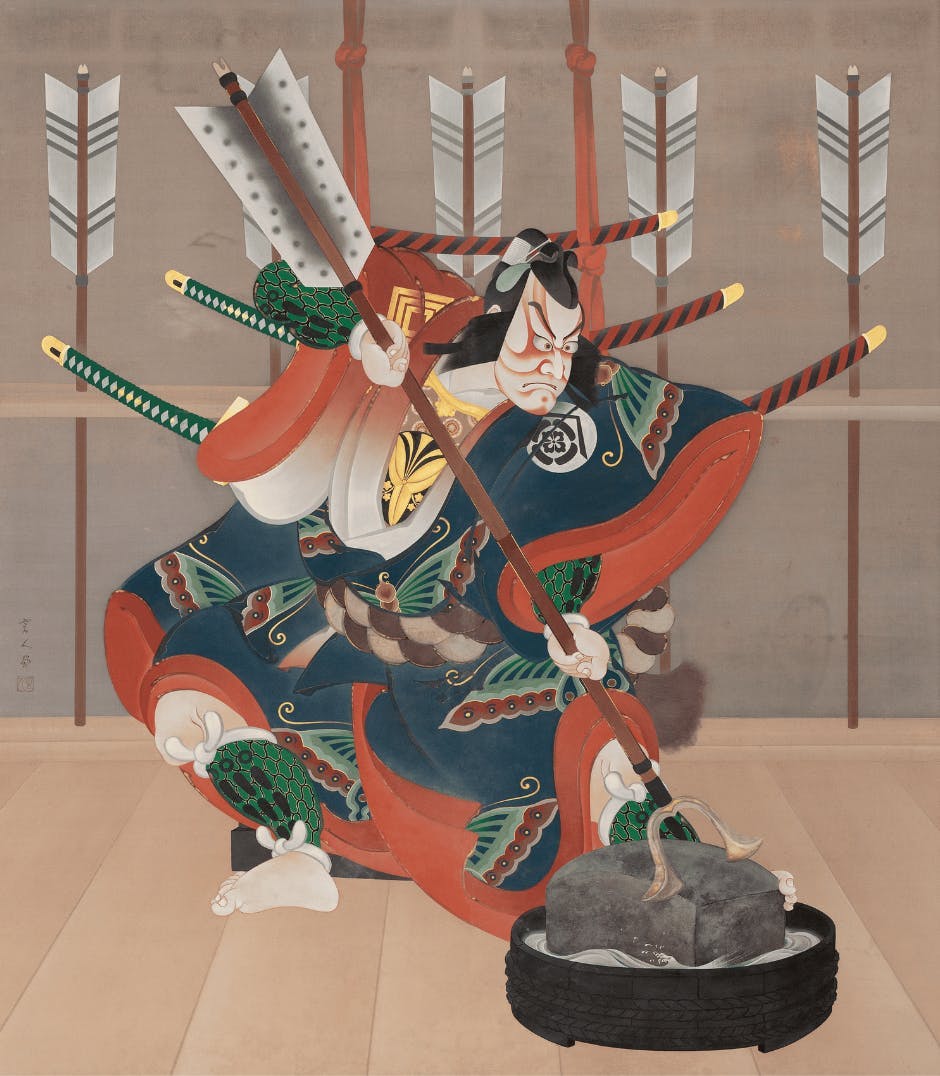 【額装込】鳥居言人版画「矢の根」