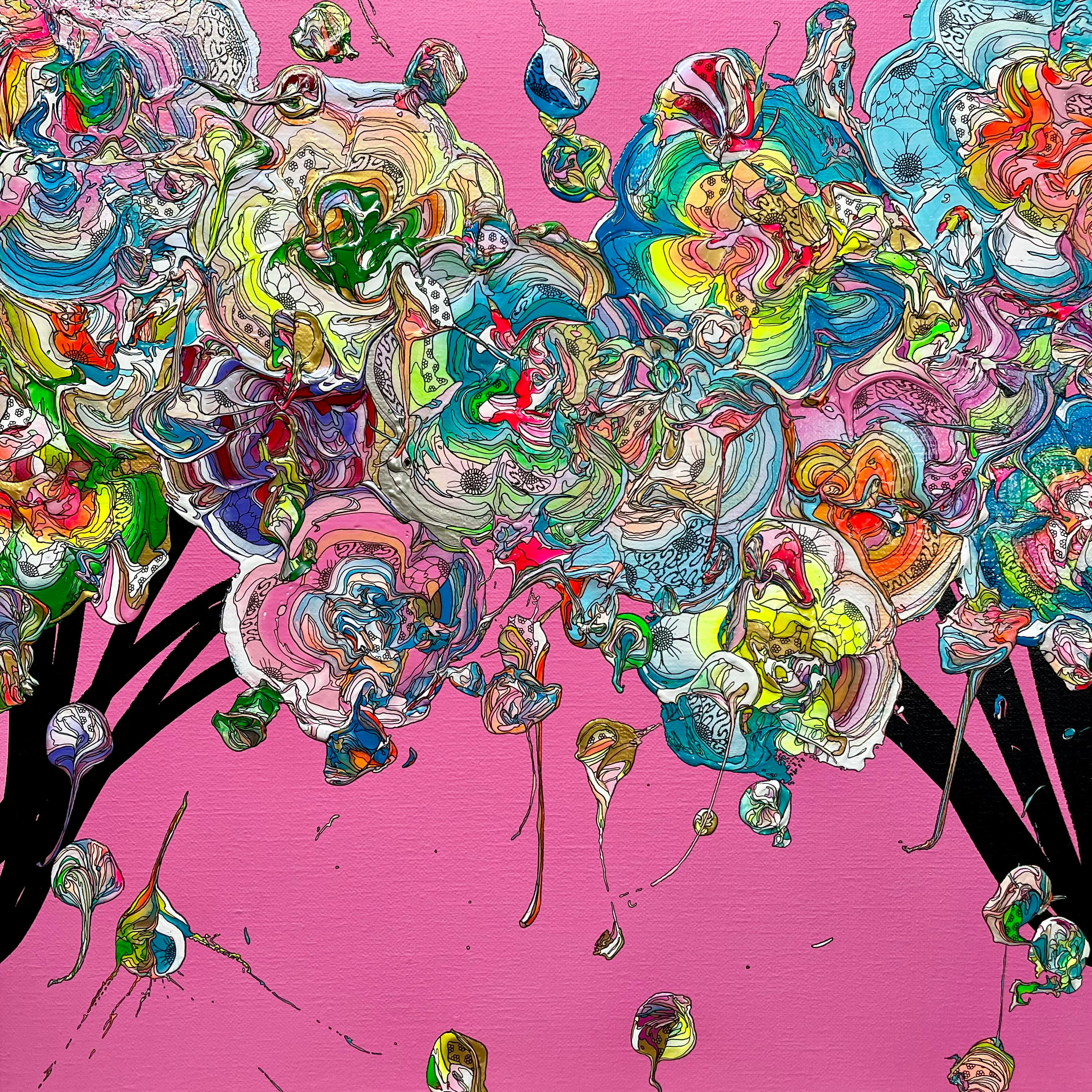 Trimmed Bouquet 240426 (Pink × Turquoise Blue)