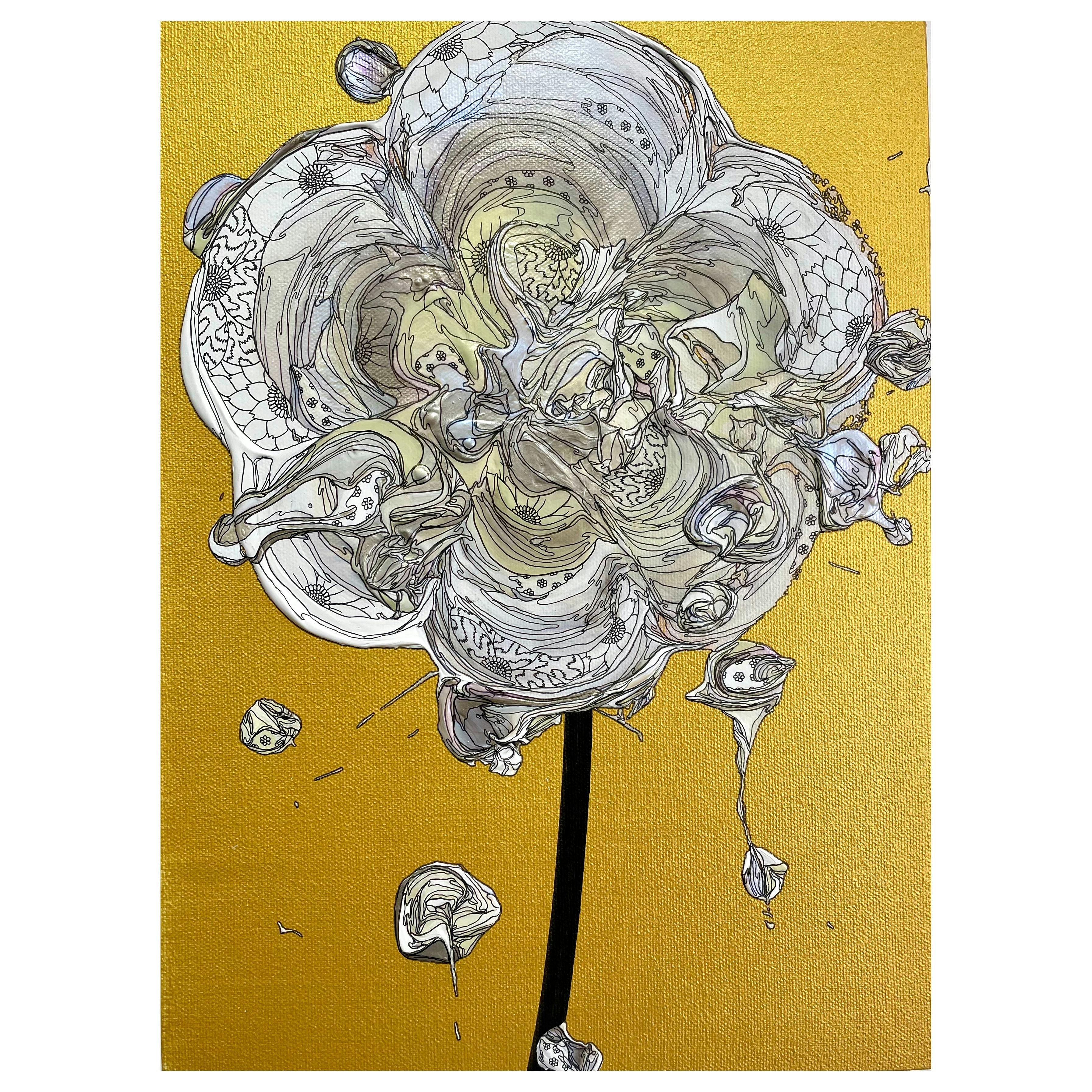 Abstract Single Flower 240720 (Gold × Silver)
