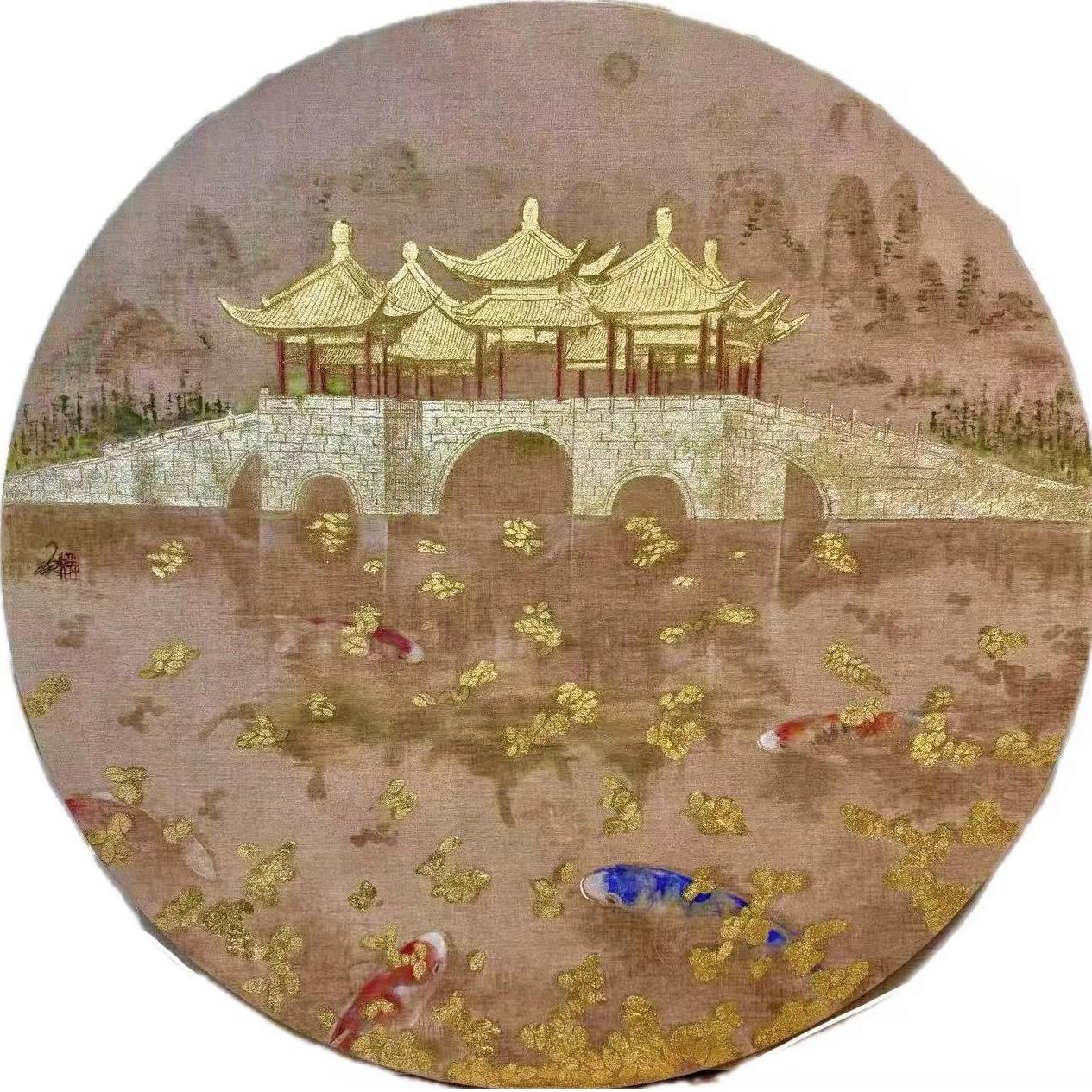 水映揚州蓮花橋遊春図