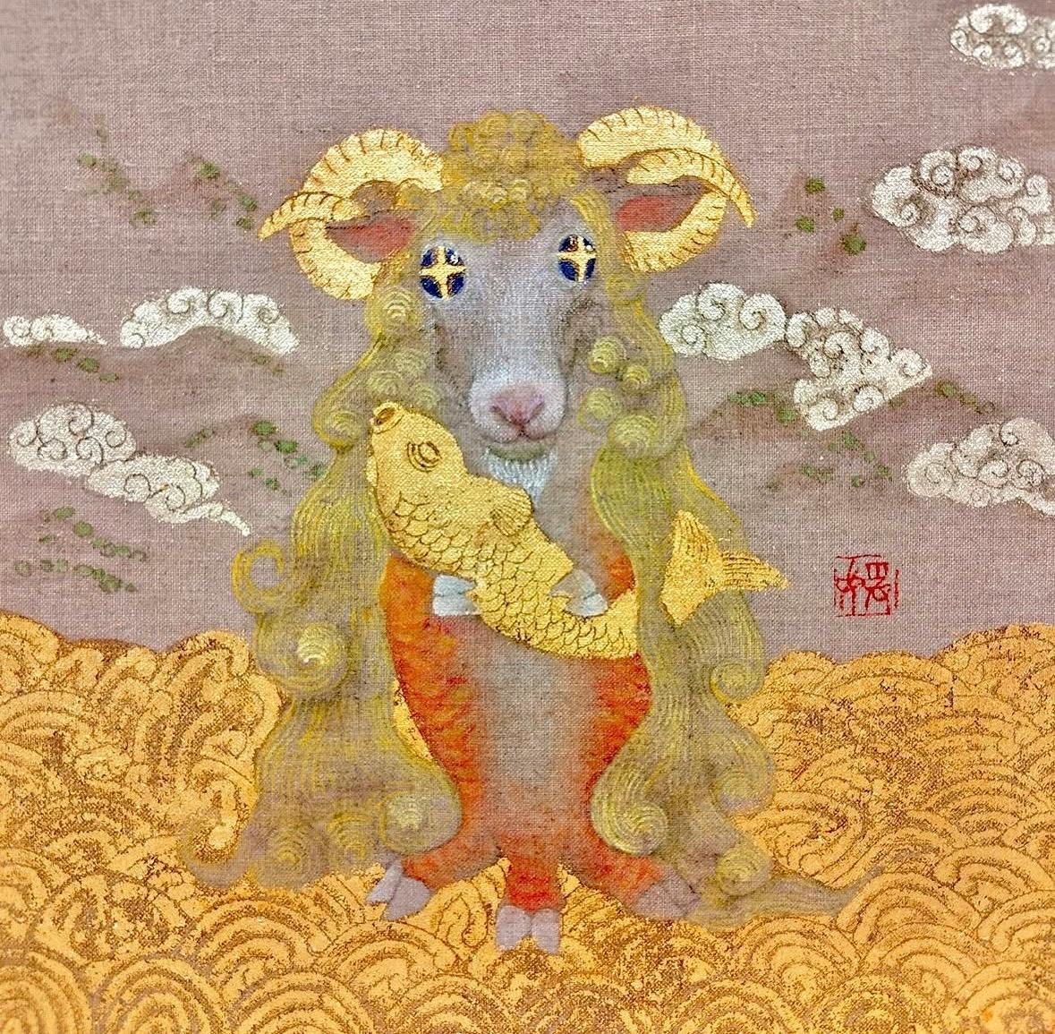 羊干支迎福図