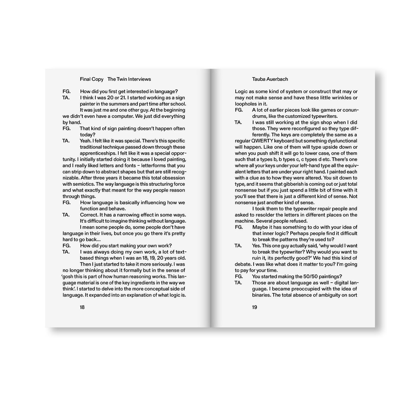 FINAL COPY: THE TWIN INTERVIEWS
