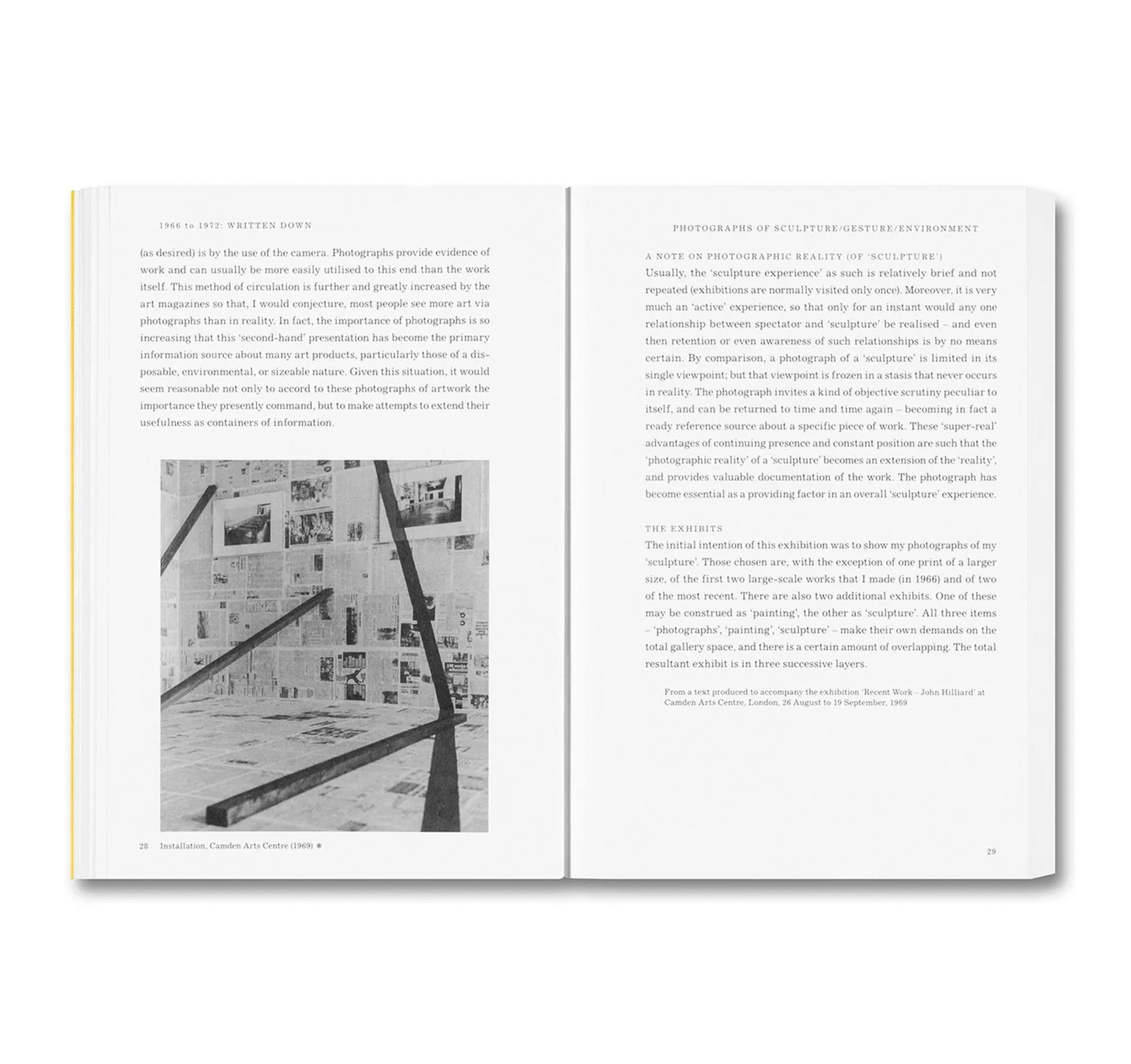 WRITTEN DOWN / WRITTEN UP: SELECTED WRITINGS OF JOHN HILLIARD