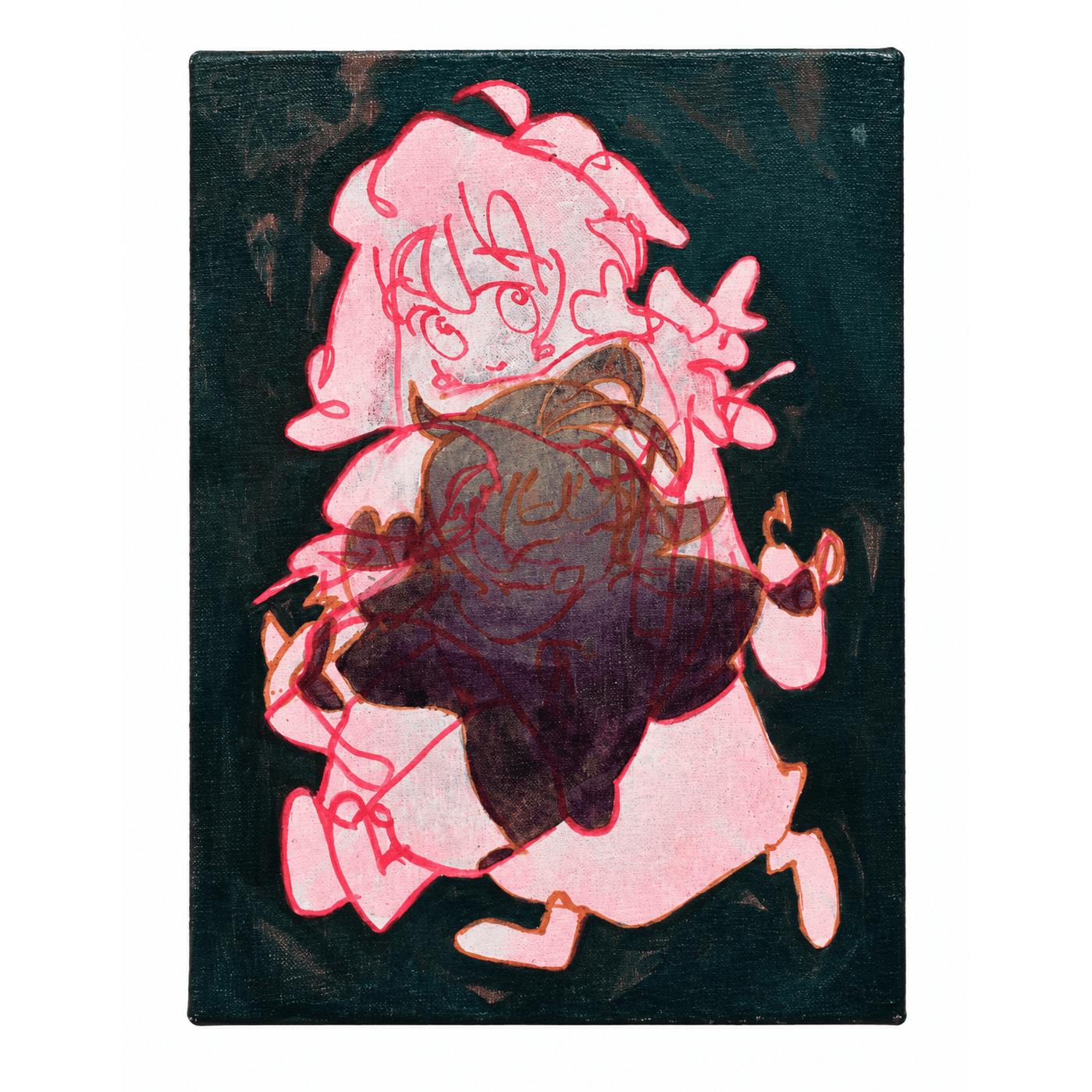 赤の中の紫の形