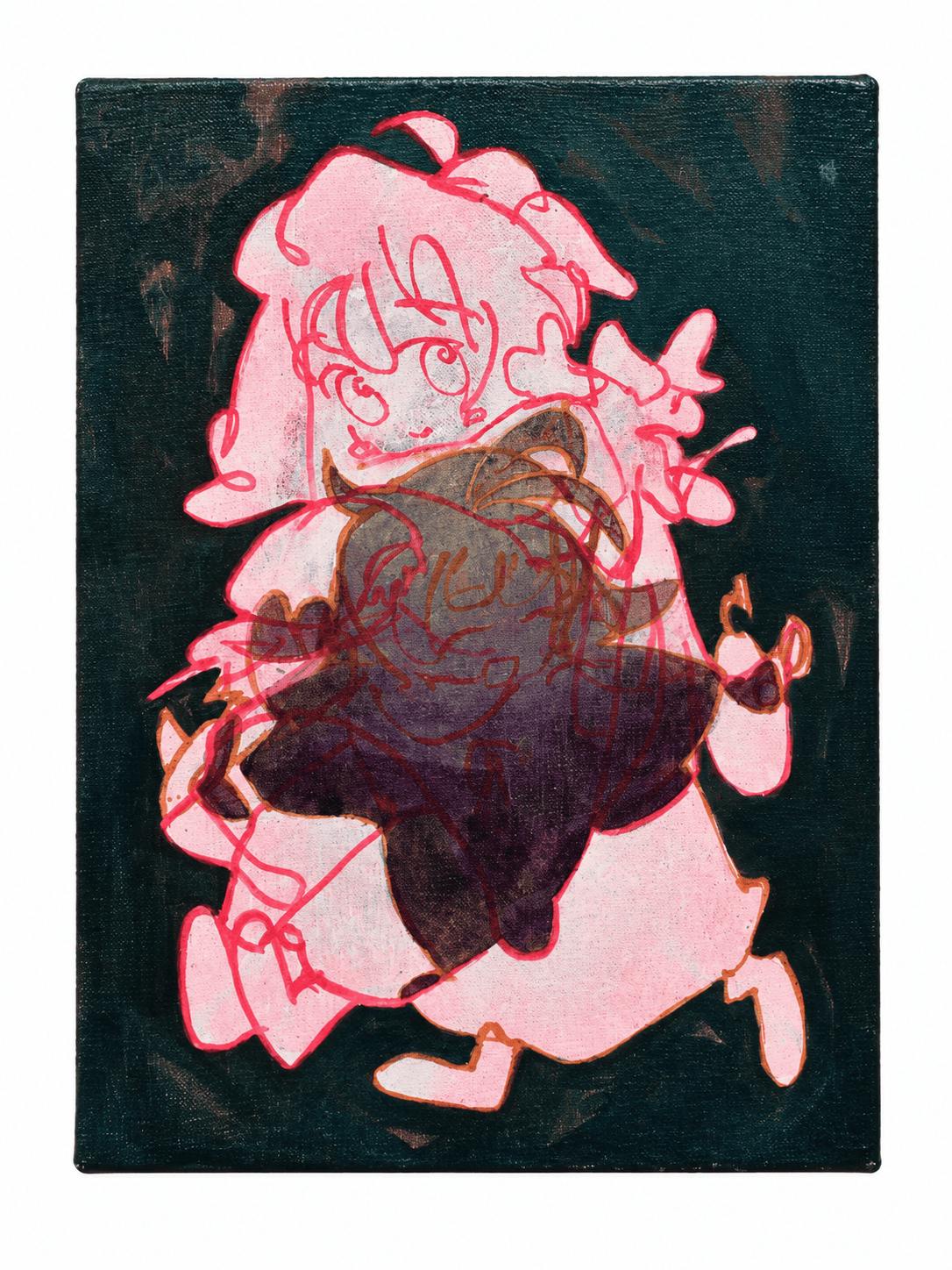 赤の中の紫の形