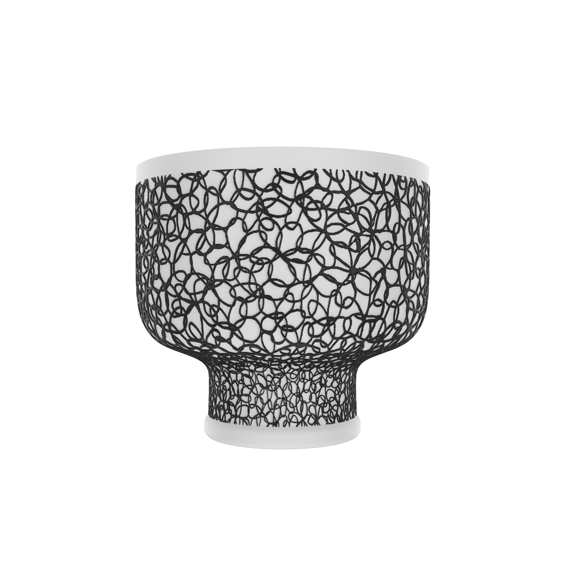 PLANTER（3号）| BOTTLE -FLOWER/LINE-（WHITE×BLACK） | TECTE