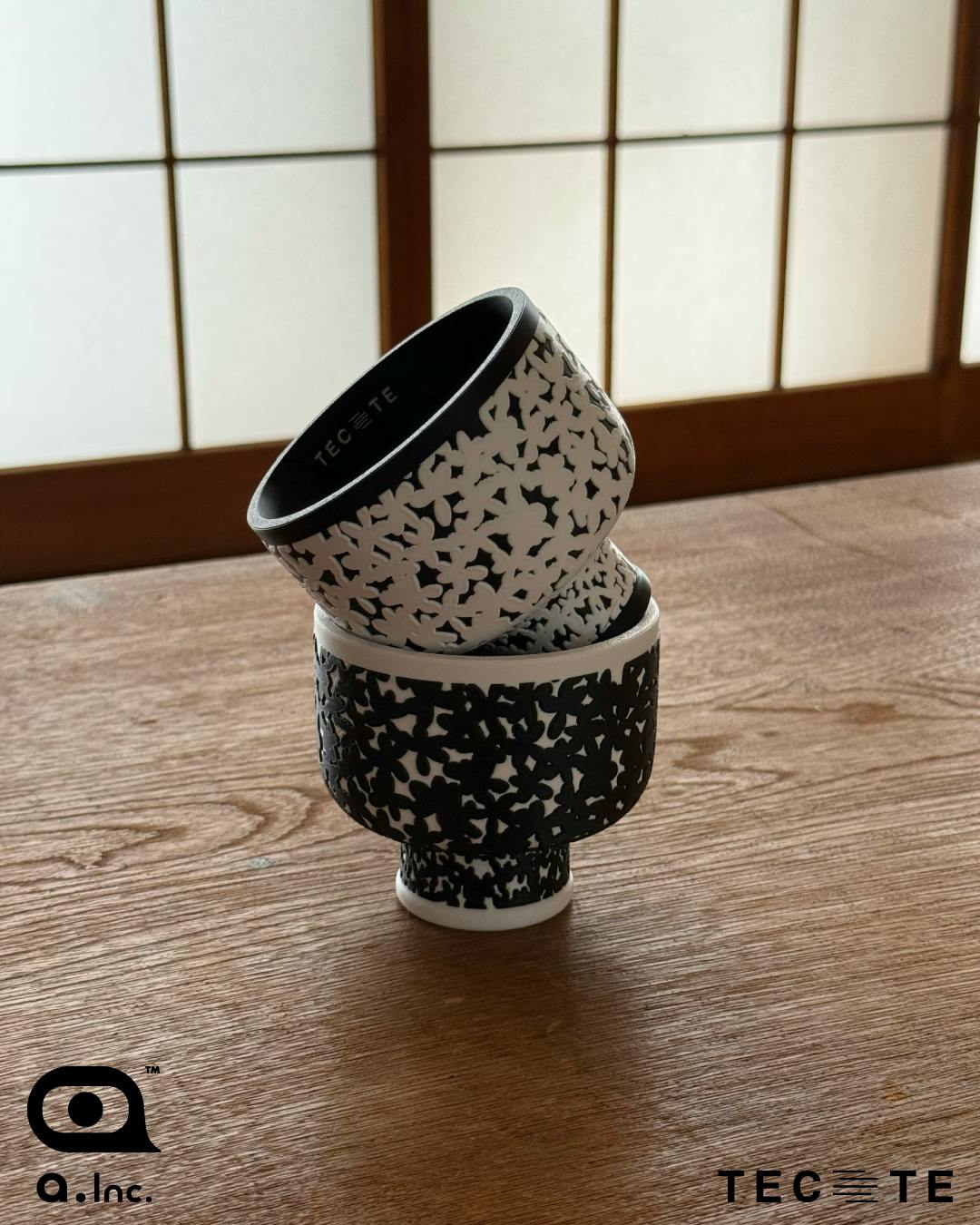 PLANTER（3号）| BOTTLE -FLOWER/PRINT-（BLACK×WHITE） | TECTE